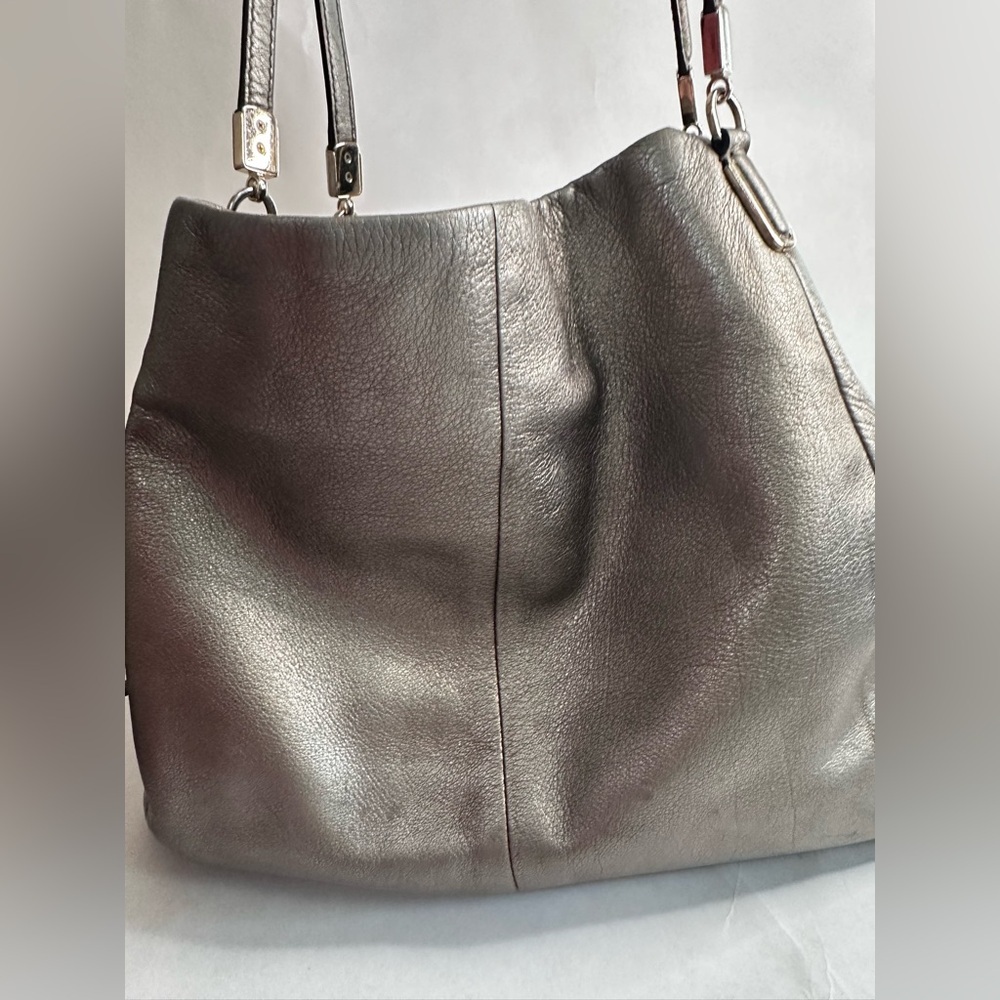 Coach Madison Phoebe Bronze Metallic Triple Compartment Large Bag with Hangtag - Picture 12 of 12